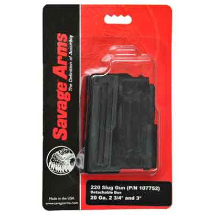 SAVAGE MAGAZINE 220 SLUG 20GA 2RD BLACK