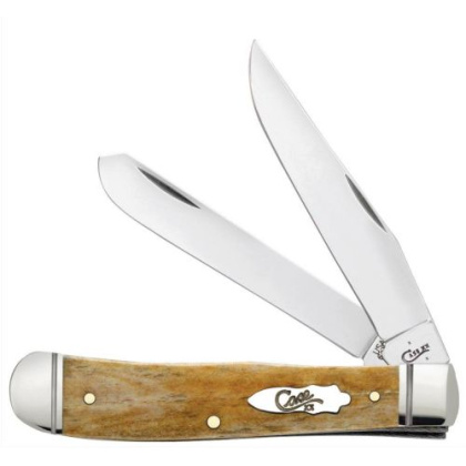 CASE KNIVES ANTIQUE BONE SMOOTH TRAPPER FLUTED BOLSTERS