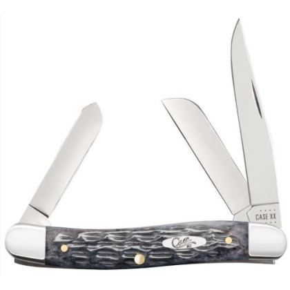 CASE KNIVES POCKET WORN GRAY BONE CRANDALL JIG MED STOCKMAN