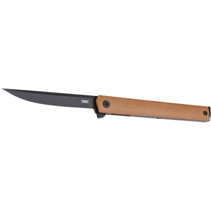 CRKT CEO FLIPPER 3.3" PLAIN EDGE DESERT TAN/BLACK AUS8