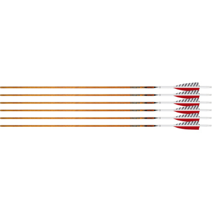 EASTON ARROW 6.5 CARBON LEGACY 600 4" FEATHER LEFT HELI. 6PK