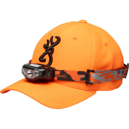 BROWNING CAP/HEADLAMP COMBO BLAZE ORG W/100 LUMEN LIGHT!