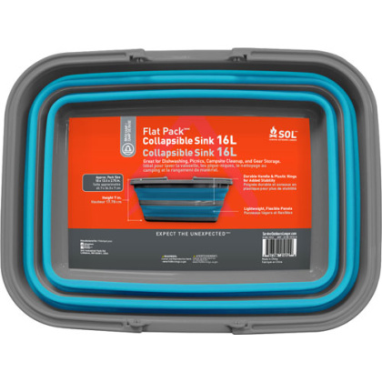 ARB SOL FLAT PACK SINK 16 LITER W/STURDY CARRY HANDLE