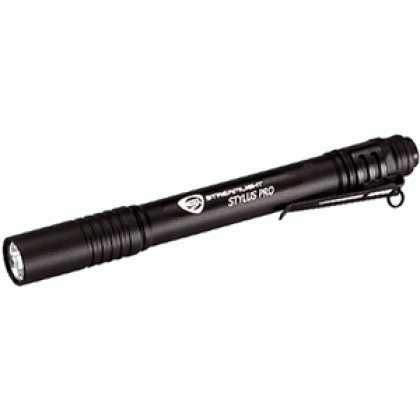 STREAMLIGHT STYLUS PRO LIGHT WHITE LED BLACK W/POCKET CLIP