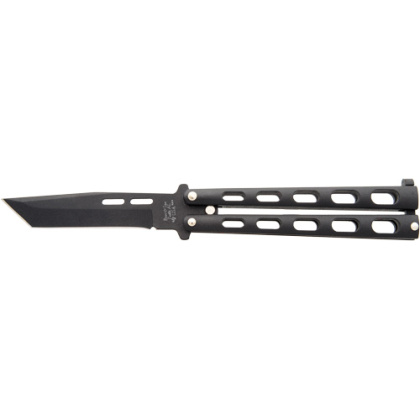 BEAR & SON BUTTERFLY KNIFE 3.58" BLACK TANTO BLADE!