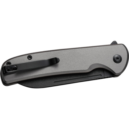 CIVIVI KNIFE CHEVALIER II 3.4" GRAY ALUM HANDLE/BLACK STNWSH