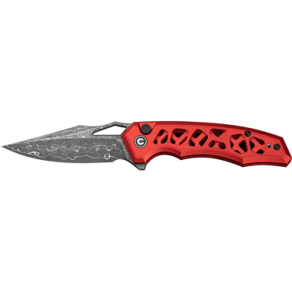 CIVIVI KNIFE ANAAKI 2.98" SKELETONIZED RED DAMASCUS