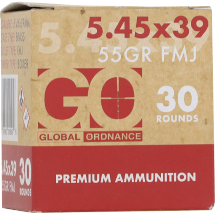 GO 5.45x39 55 GR FMJ BRASS 30 RD BOX 45 BOXES/CASE