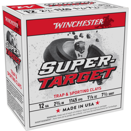 WINCHESTER TARGET 12GA 2.75" 1-1/8OZ #7.5 1145FPS 250R CASE