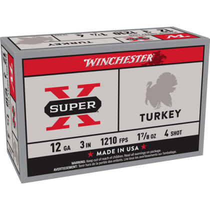 WINCHESTER SUPER-X TURKEY 12GA 3" 1-7/8OZ #4 10RD 10BX/CS