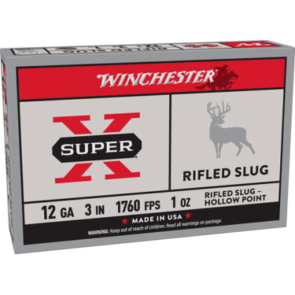 WINCHESTER SUPER-X 12GA 3" 1OZ RIFLED SLUG 5RD 50BX/CS