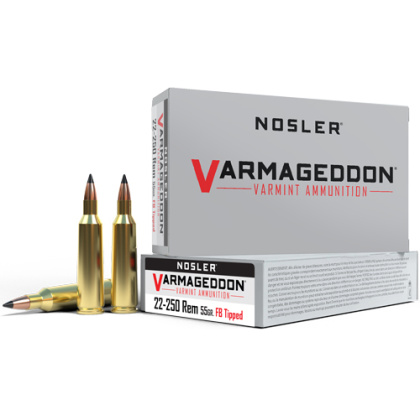 NOSLER VARMAGEDDON 22-250 REM 55GR FBT 20RD 10BX/CS