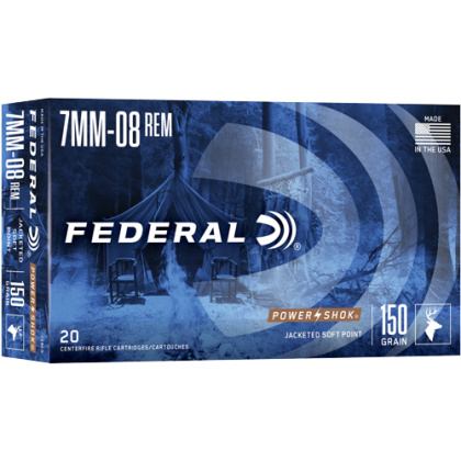 FEDERAL POWER-SHOK 7MM-08 REM 150GR SP 20RD 10BX/CS