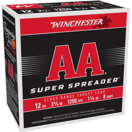 WINCHESTER AA 12GA 2.75" 1-1/8 SPREADER #8 1250FPS 250RD CASE