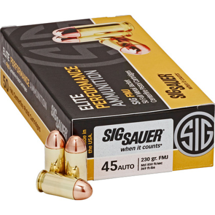 SIG AMMO 45ACP 230GR FMJ 50RD 20BX/CS*
