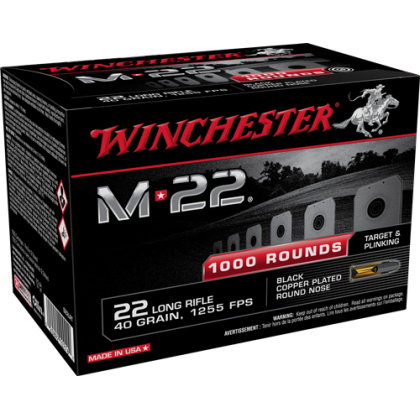 WINCHESTER M-22 22LR 40GR LEAD-RN 1255FPS 1000RD 2BX/CS