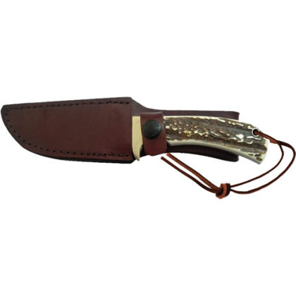 UNCLE HENRY KNIFE STAGLON 4" CAPER W/LEATHER SHEATH