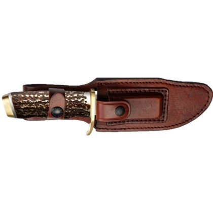 UNCLE HENRY KNIFE NEXT GEN STAGLON 5.5" BLD W/LTHR SHEATH