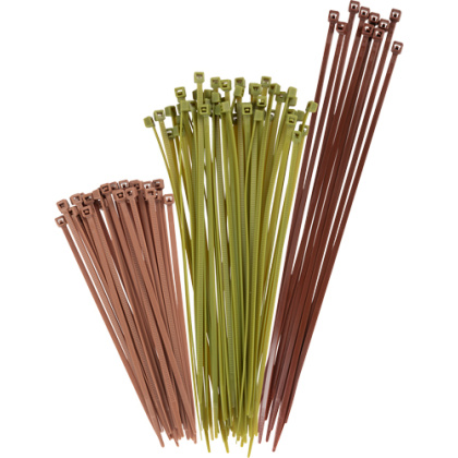 ALLEN NYLON CABLE TIES 100PK ASSORTED GREEN/BROWN/TAN