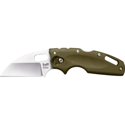 COLD STEEL TUFF LITE 2.5" OD GREEN PLAIN EDGE CLIP FOLDER