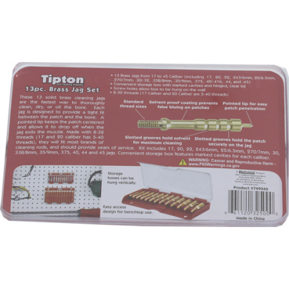 TIPTON 13-PIECE BRONZE SOLID BRASS JAG SET W/STORAGE CASE