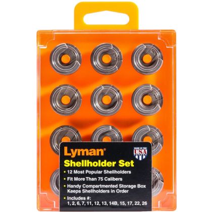 LYMAN X-SHELLHOLDER 12 PIECE SET & STORAGE BOX