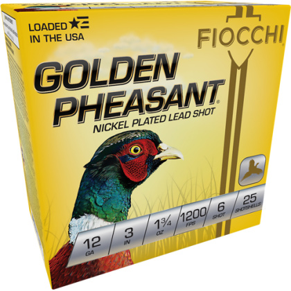 FIOCCHI GOLDEN PHEASANT 12GA 3" 1-3/4 #6 25RD 10BX/CS