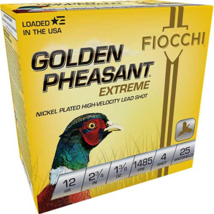 FIOCCHI GOLDEN PHEASANT 12GA 2.75" 1-3/8OZ #4 25RD 10BX/CS