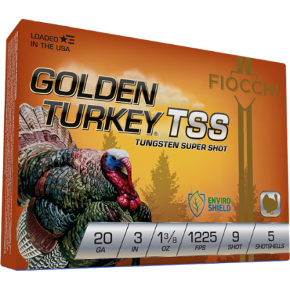 FIOCCHI GOLDEN TURKEY TSS 20GA 3" 1-3/8OZ #9 5RD 10BX/CS