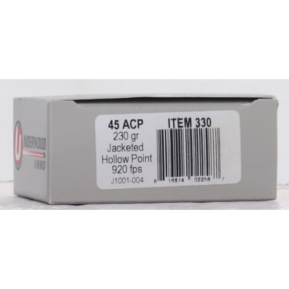 UNDERWOOD 45 ACP 230GR JHP 20RD 10BX/CS