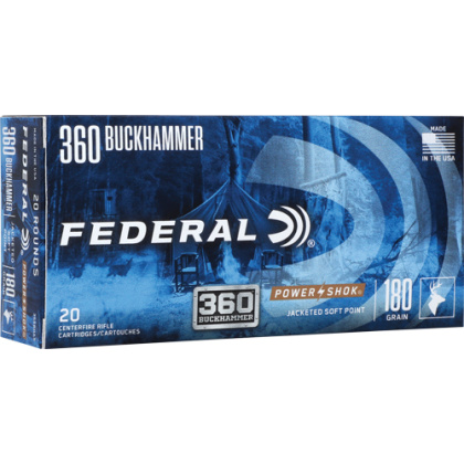FEDERAL POWER-SHOK 360 BUCKHAMMER 180GR SP 20RD 10B/C