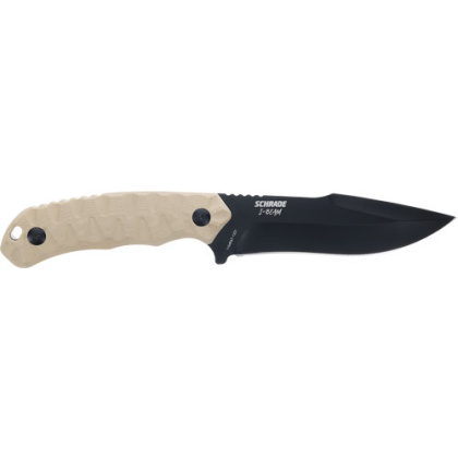 SCHRADE KNIFE I-BEAM 5" FIXED AUS-8 BLACK/FDE G10 HANDLE<