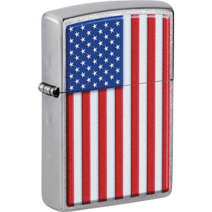 ZIPPO WINDPROOF LIGHTER PATRIOTIC STREET CHROME