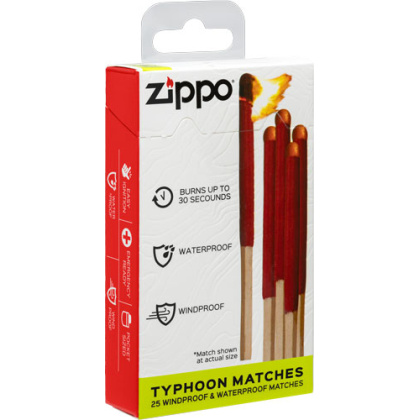 ZIPPO TYPHOON MATCHES 25 WINDPROOF & WATERPROOF MATCHES