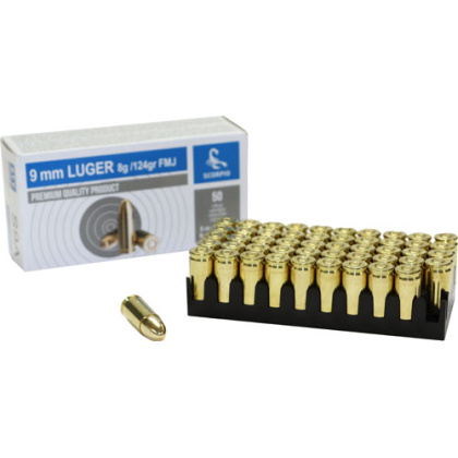 SCORPIO 9MM LUGER 124GR FMJ 50RD 20BX/CS