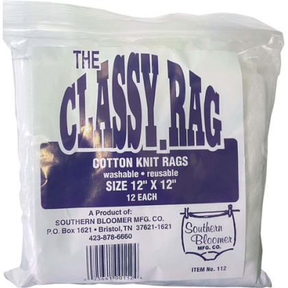 SOUTHERN BLOOMER 100% KNIT RAGS 12"X12" 12 PER BAG