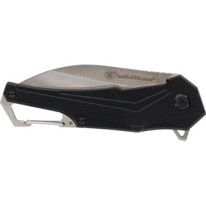 S&W KNIFE OASIS CARABINER FOLDER 3" BLACK/SS