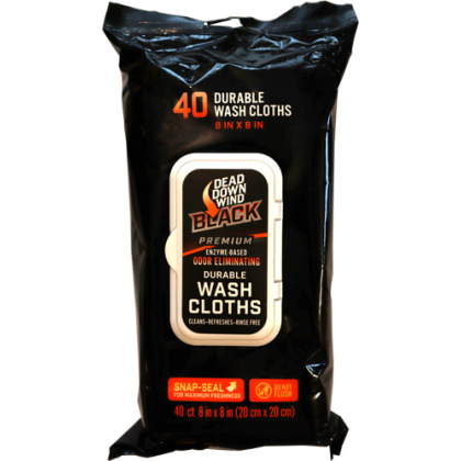 DDW BLACK PREMIUM WASH CLOTHS 40CT