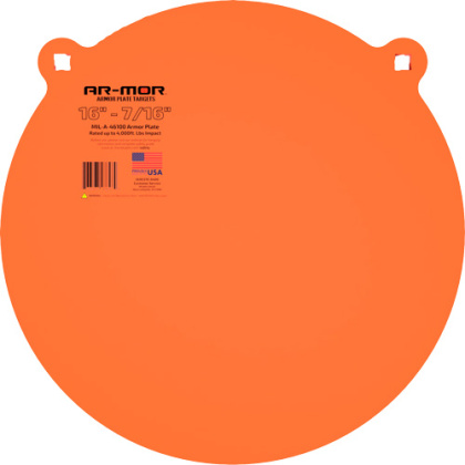 AR-MOR 16" MIL41600 STEEL GONG 7/16" THICK STEEL ORANGE ROUND