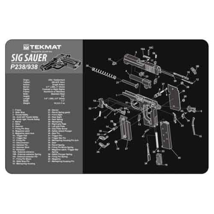 TEKMAT ARMORERS BENCH MAT 11"x17" SIG SAUER 238 PISTOL