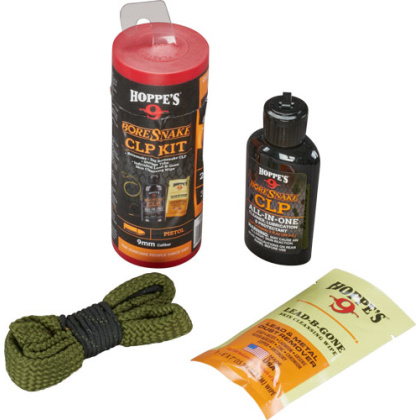 HOPPES BORESNAKE CLEANING KIT COMBO W/CLP 9MM PISTOL