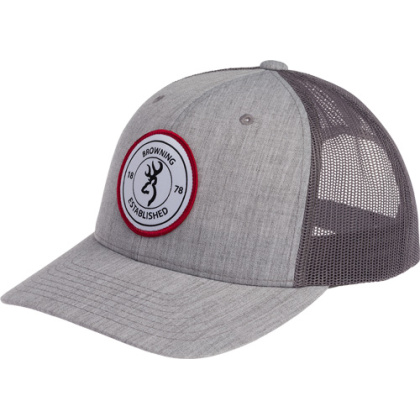 BROWNING CAP SCOUT LOGO HEATHR GRAY W/CIRCLE PATCH LOGO ADJ