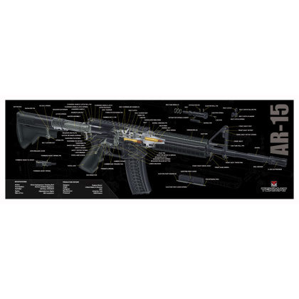 TEKMAT ARMORERS BENCH MAT 12"X36" AR-15 CUT AWAY BLACK