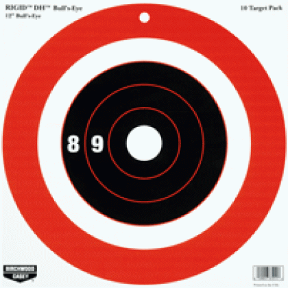 B/C TARGET RIGID PAPER 12" BULL'S-EYE DH 10 TARGETS