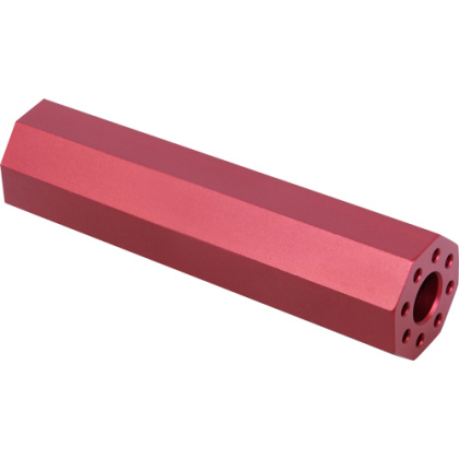 GUNTEC AR15 FAKE SUPPRESSOR 4.5" 1/2X28 THREADS RED