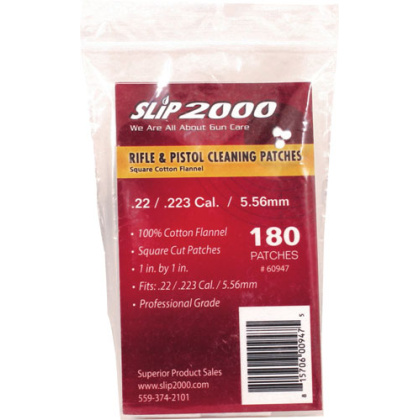 SLIP 2000 CLEANING PATCHES 1" SQUARE .22 CALIBER 180-PACK!