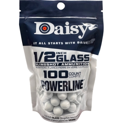 DAISY SLINGSHOT AMMUNTION 1/2" GLASS 100-COUNT PACK