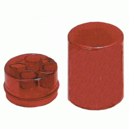 LEE DIE STORAGE BOX FOR 3 DIES ROUND STYLE RED PLASTIC