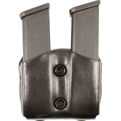 DESANTIS DOUBLE MAG POUCH OWB LTHR GLOCK 17/19/22/23 BLACK