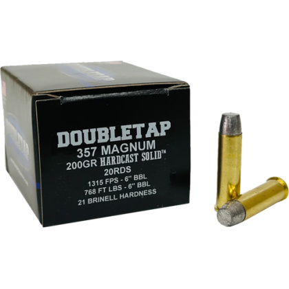 DOUBLETAP 357 MAG 200GR WFNGCH HARDCAST SOLID 20RD 50BX/CS